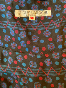 1970s Guy Laroche pleated silk dress