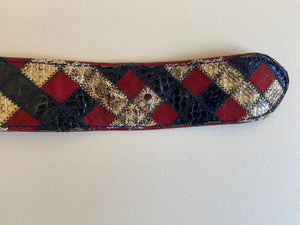 1970s snakeskin and leather patchwork belt