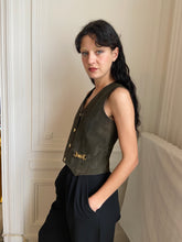 Load image into Gallery viewer, 1970s Céline green suede vest
