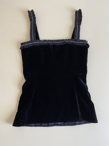 AW 1981 Yves Saint Laurent rhinestones black bustier