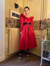 Load image into Gallery viewer, 1970s Georges Rech red taffeta dress
