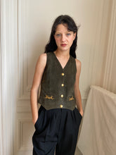Load image into Gallery viewer, 1970s Céline green suede vest
