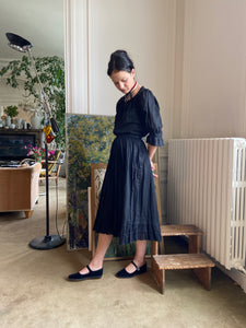 1970s Mic Mac Saint Tropez black cotton set