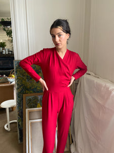 1980s red jumpsuit