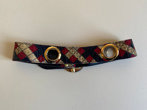 1970s snakeskin and leather patchwork belt