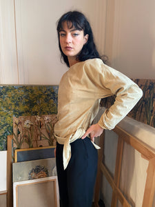 1970s Yves Saint Laurent beige suede blouse