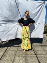 Load image into Gallery viewer, 1970s yellow floral maxi skirt
