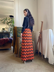 1970s deadstock striped long skirt