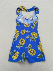 1990s sunflower collared swimsuit