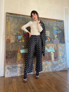 1960s black quilted set