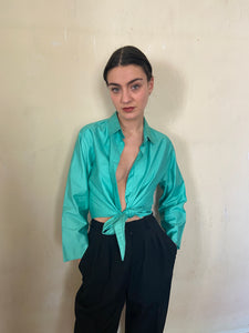 1980s french made open front blouse