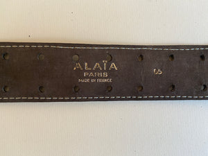 1990s Alaïa ostrich belt