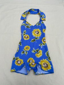 1990s sunflower collared swimsuit