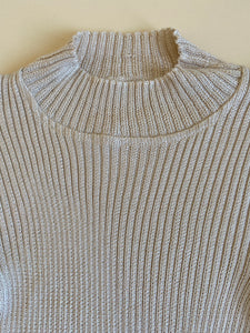 1970s deadstock cream ribbed knit sweater