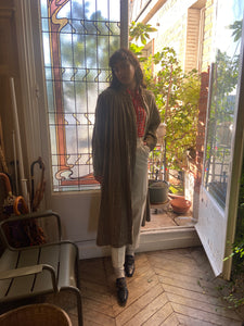 1970s pleated tweed coat