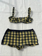 Load image into Gallery viewer, 1990s Eres yellow plaid swimsuit
