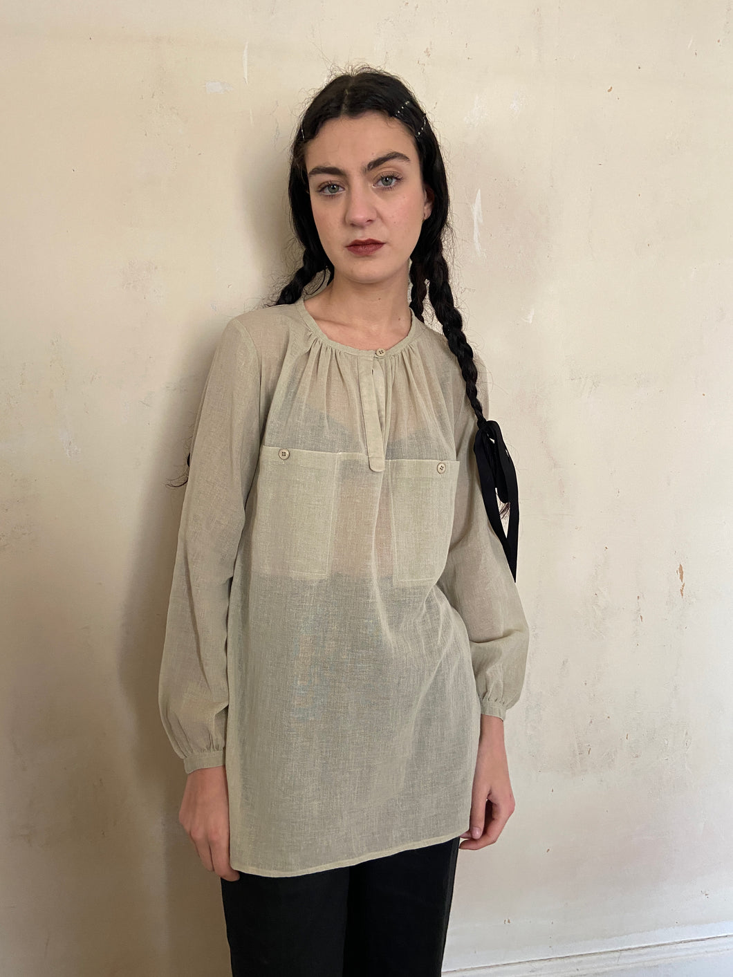 1970s french made gauze blouse