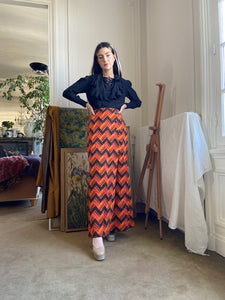 1970s deadstock striped long skirt
