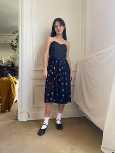 1980s polka dots gauze skirt