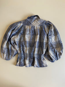 1970s Kenzo gold plaid blouse