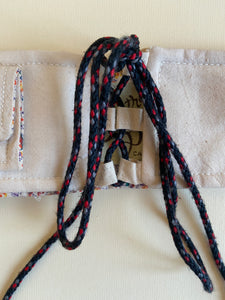 1970s fabric lace up belt