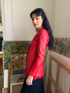 1970s red leather jacket