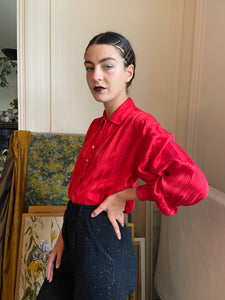 1970s Yves Saint Laurent red blouse