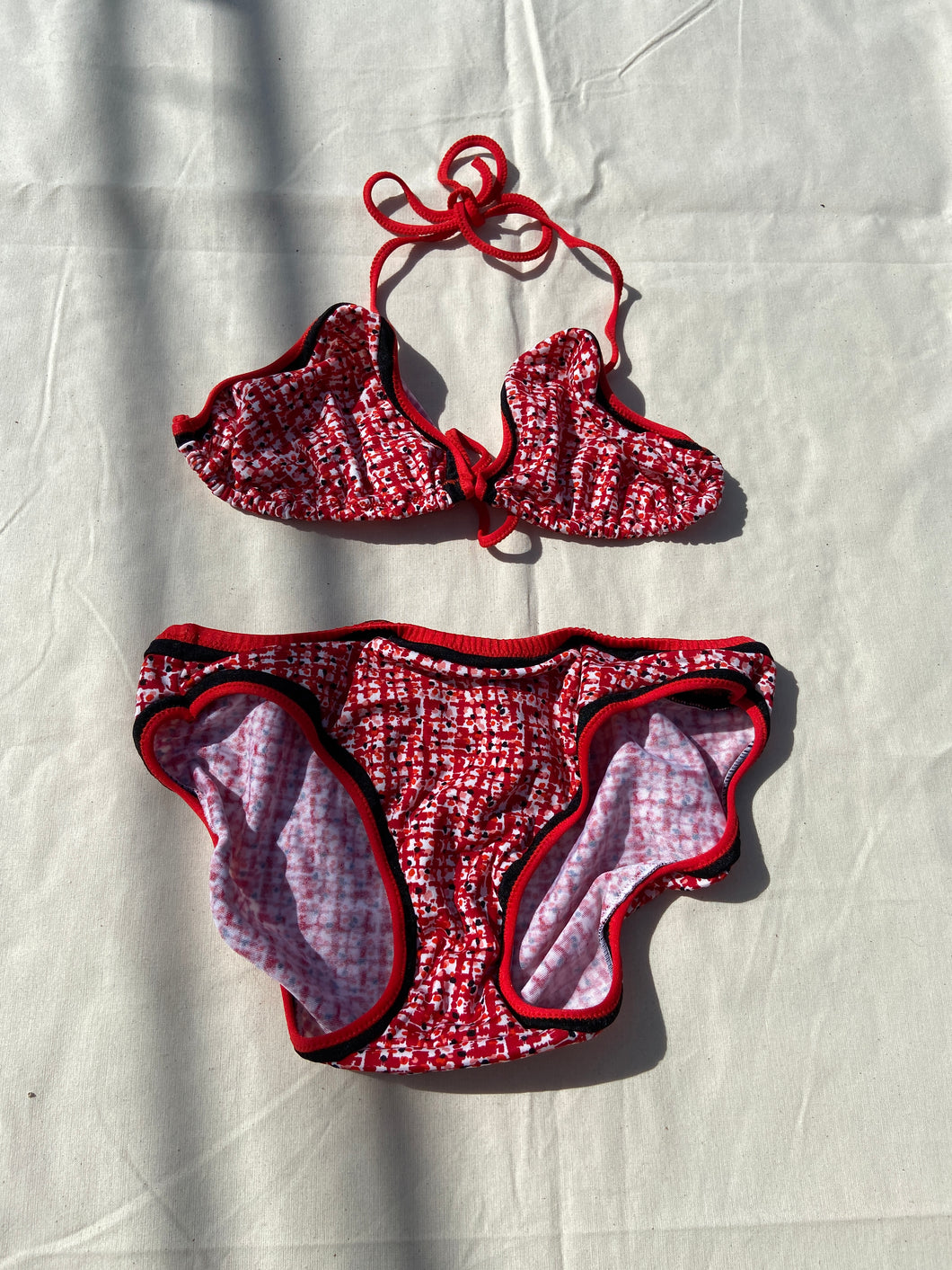 1970s Ungaro red checkered swimsuit