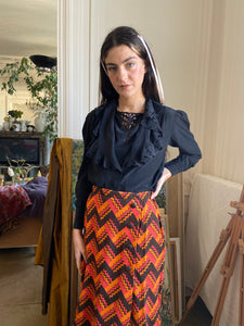 1970s deadstock striped long skirt