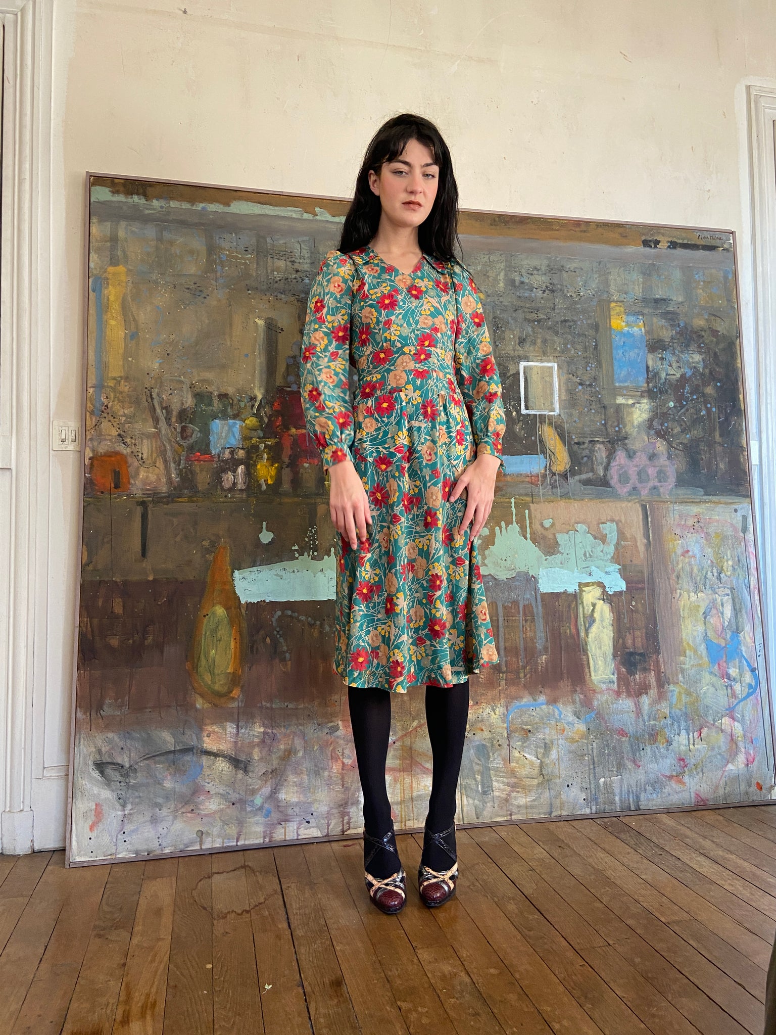 1970s Cacharel floral dress