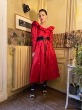Load image into Gallery viewer, 1970s Georges Rech red taffeta dress
