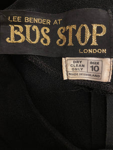 1970s Bus Stop black crepe dress