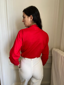 1980s ruffled blouse