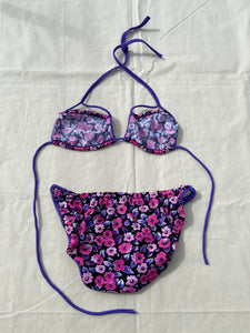 1970s Ungaro floral purple swimsuit