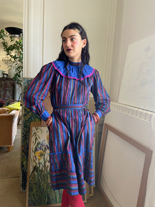 1970s indian cotton striped dress