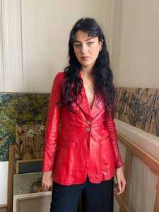 1970s red leather jacket