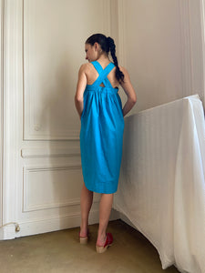1970s Daniel Hechter cross back tent dress