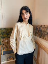 Load image into Gallery viewer, 1980s Kenzo cream pleated blouse
