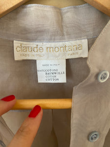 1980s Claude Montana voile blouse