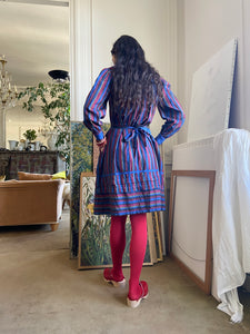 1970s indian cotton striped dress