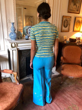 Load image into Gallery viewer, 1970s embroidered blue bell bottoms
