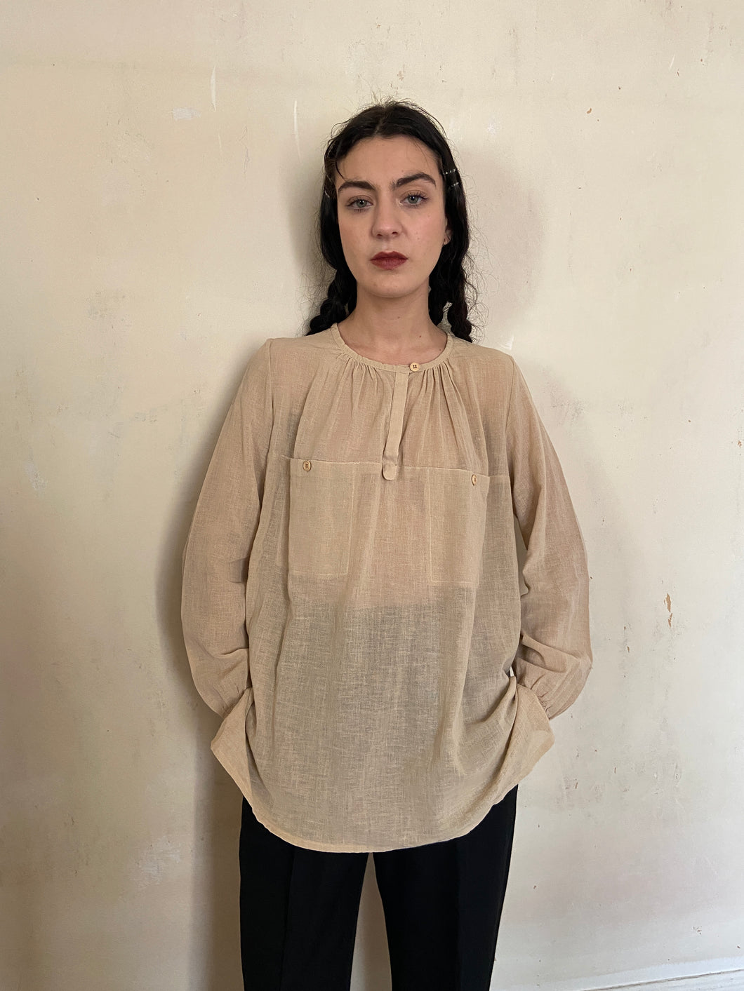 1970s french made gauze blouse