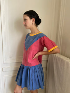 1970s René Derhy colorblock dress