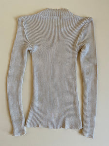 1970s deadstock cream ribbed knit sweater