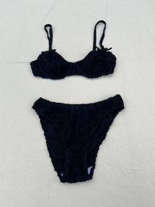 1990s black terrycloth swimsuit