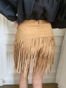 1990s suede fringed shorts