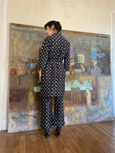 1960s black quilted set