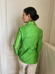 1960s deadstock bright green safari jacket